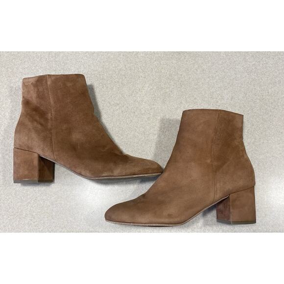 Halogen 'Cori' Round Toe Bootie, Rust Colored Suede, Womens Size 11 Side Zipper - Picture 6 of 11